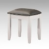 Simple Relax Upholstered Vanity Stool in White and Metallic - 2 of 4