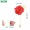 Unique Bargains Wedding Groom Suit Ribbon Rose Flower Lapel Pin with Gold Leaf 1 Pc - 3 of 4