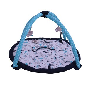Bacati - Baby Activity Gyms & Playmats (Woodlands Aqua/Navy/Grey) - 1 of 4