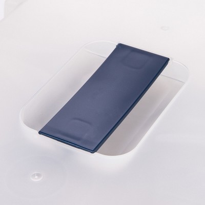 Large Navy and Clear Plastic Enclosed Litter Box with Scoop