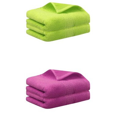 Unique Bargains Bathroom Durable Lightweight Quick Drying Cotton Hand Towel 4 Pcs
