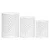 VisioGear Patio End Tables, 3-pcs Patio End Tables, Indoor Outdoor Nesting End Carved Trellis Design Side Table, White, 12.5"*12.5"*16.5" - 4 of 4
