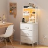 Furnulem Tall Night Stand with 3 Fabric Drawers and LED Lights, Nightstand with Bookshelf - 2 of 4