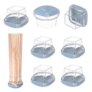 Unique Bargains Silicone Square Chair Leg Caps Floor Protectors 8 Pcs - 1 of 4