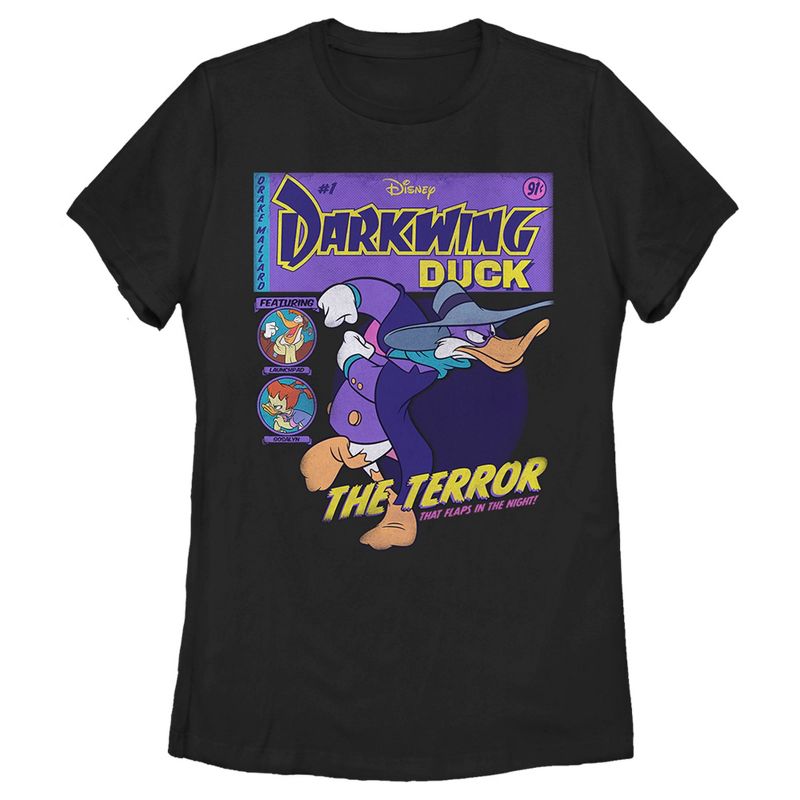 Women's Darkwing Duck The Terror That Flaps In The Night Comic Cover T-Shirt, 1 of 5