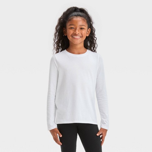 Girls' Long Sleeve T-Shirt - Cat & Jack™ White XXL