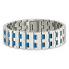Black Bow Jewelry Men's 18mm Polished & Blue Plated Stainless Steel Link Bracelet, 8 In - 3 of 4