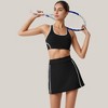 Anna-Kaci Active Women's Two-Piece Activewear Set with Contrast Trim Sports Bra Tank and High Waist Skirt - 3 of 4
