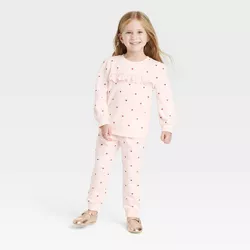 OshKosh B'gosh Toddler Girls' 2pc Heart Fleece Crewneck Top & Jogger Set - Pink