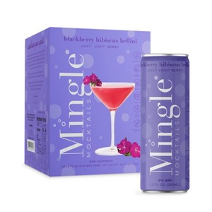 Mingle Mocktails Non-Alcoholic Blackberry Hibiscus Bellini - 4pk/355ml Cans - 1 of 4