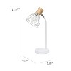 Simple Designs 18.19" Industrial Farmhouse Fusion Adjustable Cage Wire Accent Desk Lamp - 3 of 4
