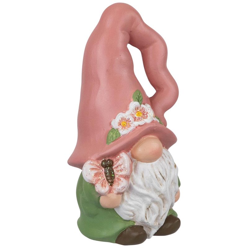 Northlight Spring Flowers Gnome Figurine - 7" - Pink and Green, 4 of 6