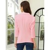 BLUEMING Womens 3/4 Sleeve Cropped Blazer Open Front Cardigan Business Casual Collarless Work Jacket Shrug - 2 of 4