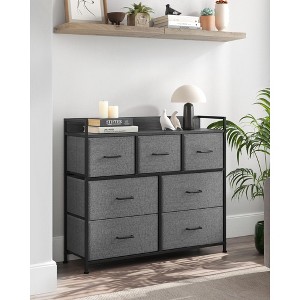 SONGMICS Dresser for Bedroom, Chest, Clothes Organizer Storage Unit 7 Fabric Drawers with Handles, 11.8”D x 31.5”W x 28”H, Gray - 1 of 4