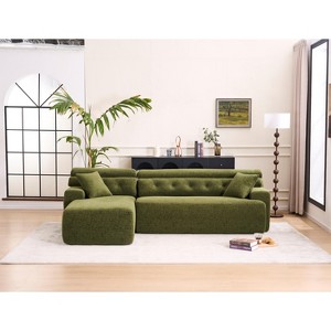 105" L-Shaped Convertible Sectional Sofa Couch, Modular 3-Seater with 2 Pillows for Apartment Living Room Bedroom - 1 of 4