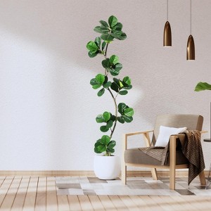 COZONY 5/6/7FT Artificial Fiddle Leaf Fig Tree in White Pot, Realistic Faux Plant for Home & Office - 1 of 4