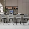 26" Counter Height Barstools, Modern Swivel Bar Stools Set of 4, Mid Century Bar Chairs with Back & Wood Legs for Dining Room Kitchen Island, Gray - 4 of 4