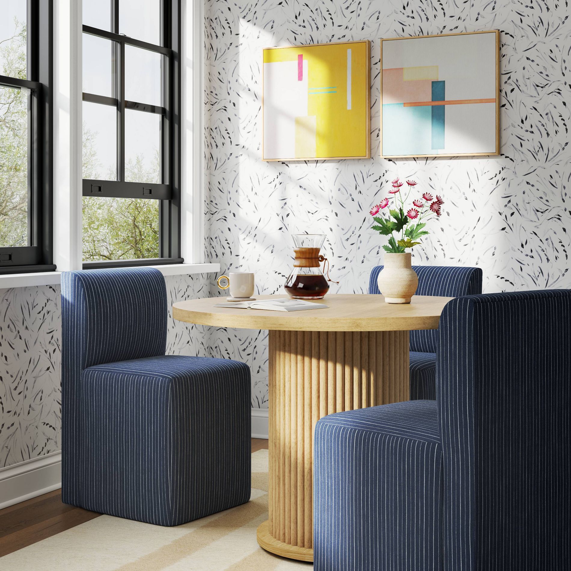 Cora Dining Chair in Pinstripe Navy - Threshold™
