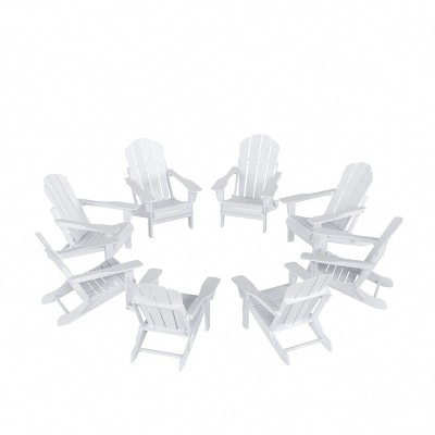 WestinTrends Malibu  HDPE Outdoor Folding Poly Adirondack Chair (Set of 8)