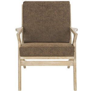 Varys Accent Chair - ACH9501 - Light Brown/White - Safavieh - 1 of 4