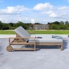 Mshliw Farmhouse-Style Wooden Outdoor Daybed for 2 - Adjustable Sun Lounger with Wheels for Poolside, Garden & Patio - 2 of 4