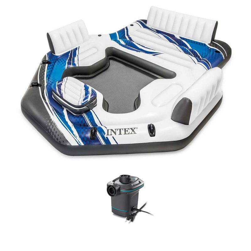 Intex Adult 5 Seat Pool Float w/ Quick Fill AC Electric Air Pump, 1 of 7