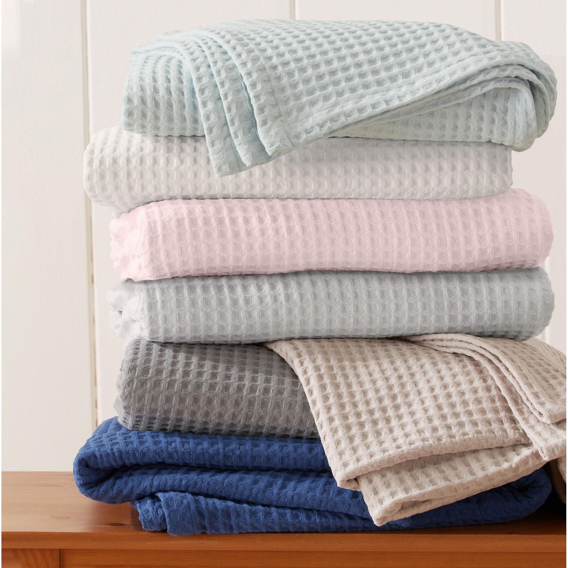 100% Cotton Waffle Weave All-Season Bed Blanket - Great Bay Home