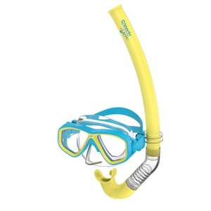 Speedo Kids' Classic Surf Gazer Mask Snorkel Set - Yellow/Blue - 1 of 4