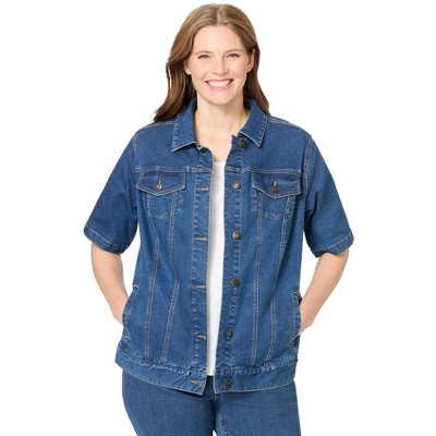 Woman Within Short-Sleeve Denim Jacket