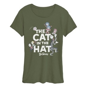 Women's - Dr. Seuss - Cat In Hat Tonal Short Sleeve Graphic T-Shirt - 1 of 4