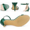 Perphy Women's Stripe Ankle Strap Polka Dots Stiletto Heels Sandals - 3 of 4