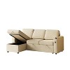 NicBex Couches for Living Room 85.8" Convertible 2 in 1 Pull Out Sofa Bed Upholstered Sleeper Sofa with Storage and Charging Port, Gray, Beige - 4 of 4
