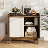 Tangkula Rattan Buffet Sideboard w/ Adjustable Shelves Storage Cabinet &Sliding Door - 3 of 4