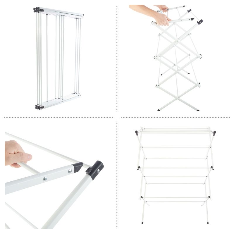 Lavish Home Collapsible Clothes Drying Rack, White, 2 of 6