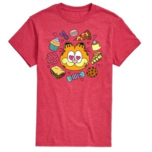 Men's - Garfield - Garfield Hearts Food Short Sleeve Graphic T-Shirt - 1 of 4
