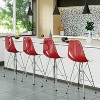 LeisureMod Cresco Mid Century Modern Acrylic Counter Height Barstool with Chrome Base – Ideal for Kitchens and Dining Rooms - 3 of 4
