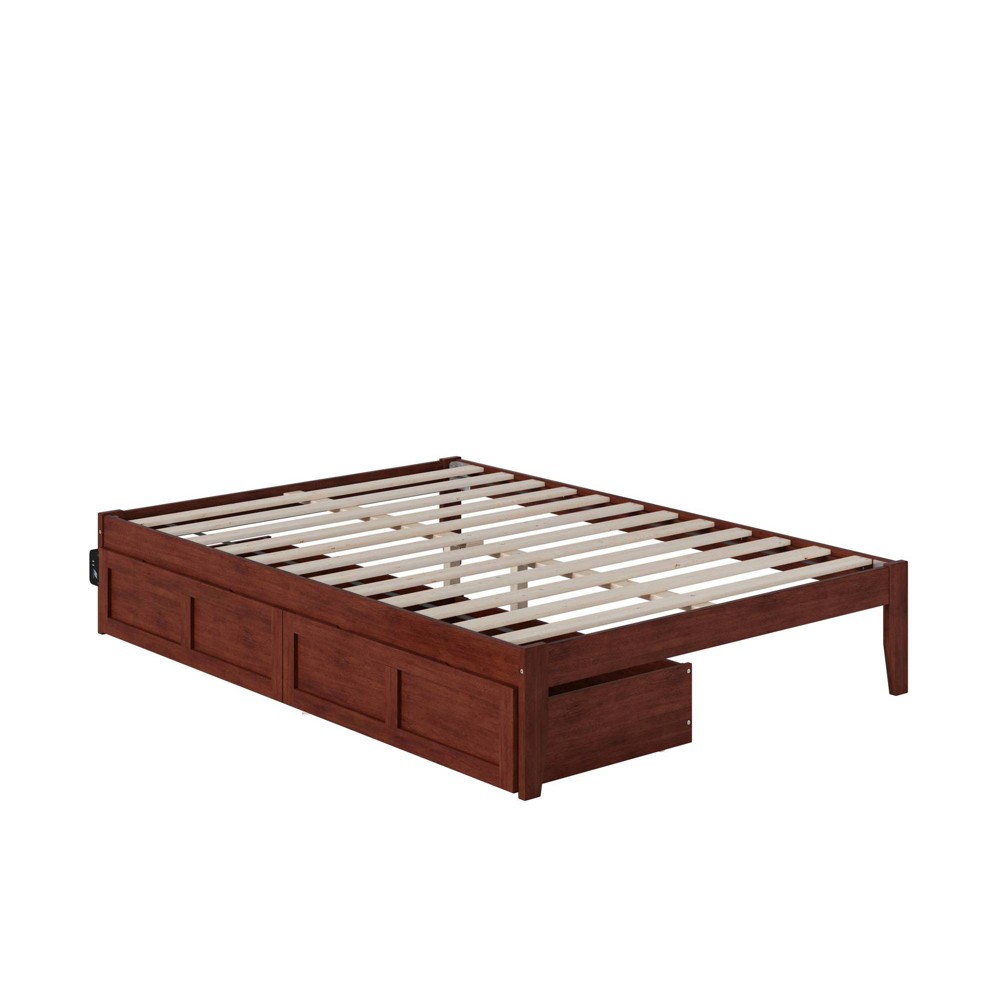 Photos - Bed AFI Full Colorado  with USB Turbo Charger, Walnut - : Hardwood Platform, No Box Spring Required 