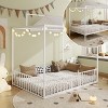 KTMBDW Twin/Full Size Montessori Floor Bed, Metal House Bed Frame for Kids, Montessori Floor Beds with Fence, Canopy Platform Bed - 4 of 4