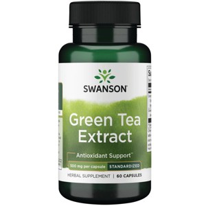 Swanson Herbal Supplements Green Tea Extract, Promotes Immune, Heart & Metabolic Health & Cognitive Function, 500 mg (100 Capsules). - 1 of 4