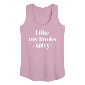 Women's - Instant Message - I Like My Books Spicy Graphic Racerback Tank - 1 of 4