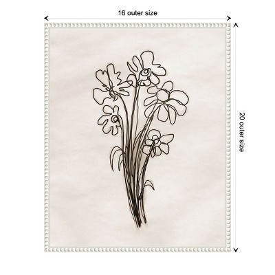 Dan Meneely Native Flowers White Beaded Canvas Wall Art