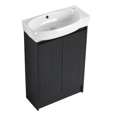 NicBex Bathroom Vanity with Sink, Bathroom Sink Cabinet, 2 Soft-Closing Cabinet Doors with Adjustable Shlef for Bathroom