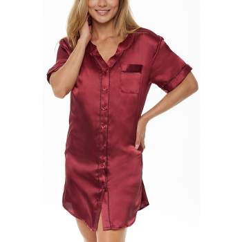 Women's Satin Long Sleeve Shirt - Stars Above™ Red Xxl : Target