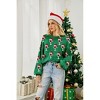 Coolmee Women's Casual Print Knitted Pullover Sweaters Long Sleeve Crew Neck Jumper Tops - 3 of 4