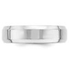 Black Bow Jewelry 6mm 14K White or Yellow Gold Beveled Edge Comfort Fit Band - 3 of 4