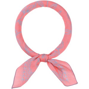 INSPIRE CHIC Women's Floral Printed Blended Cotton Small Square Neck Scarves 21.7x21.7" 1Pc - 1 of 4