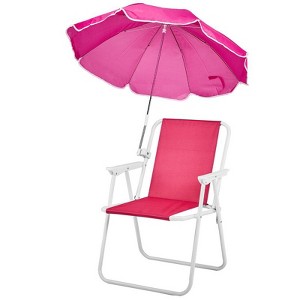 Karl Home Pink Metal Folding Beach Chair(Set of 1) - 1 of 4