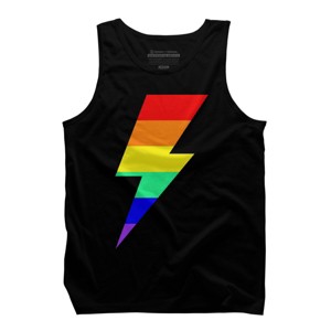 Adult Design By Humans Rainbow Pride Flag Lightning Bolt By Tank Top - 1 of 2