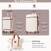 NAYSAYE Front Opening Luggage Set 3 Piece Hardside Carry on Suitcase with USB Port Expandable TSA Lock Spinner Wheels,  White, 15.7"*10"*25.39" - 3 of 4