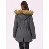 INSPIRE CHIC Women's Winter Coats Windproof Flap Pockets Long Puffer Parka Barn Jackets with Faux Fur Hood - 4 of 4